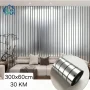 Rolna PVC premium dekorativne tapete 300 x 60 cm srebrena  - dezen linije